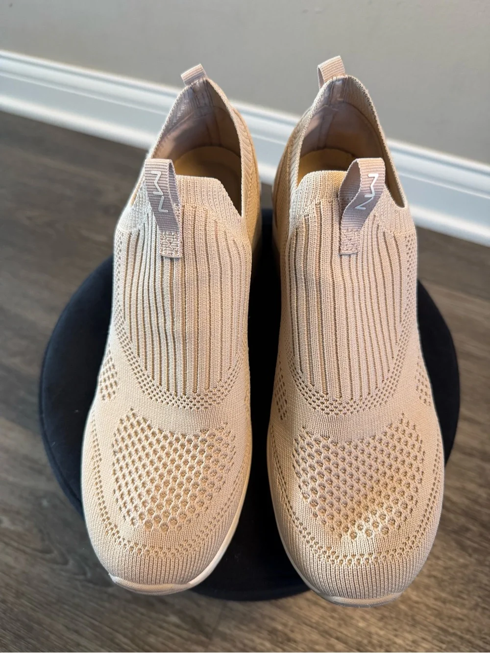 Mark Nason Beige Knit Slip-On Platform Sneaker